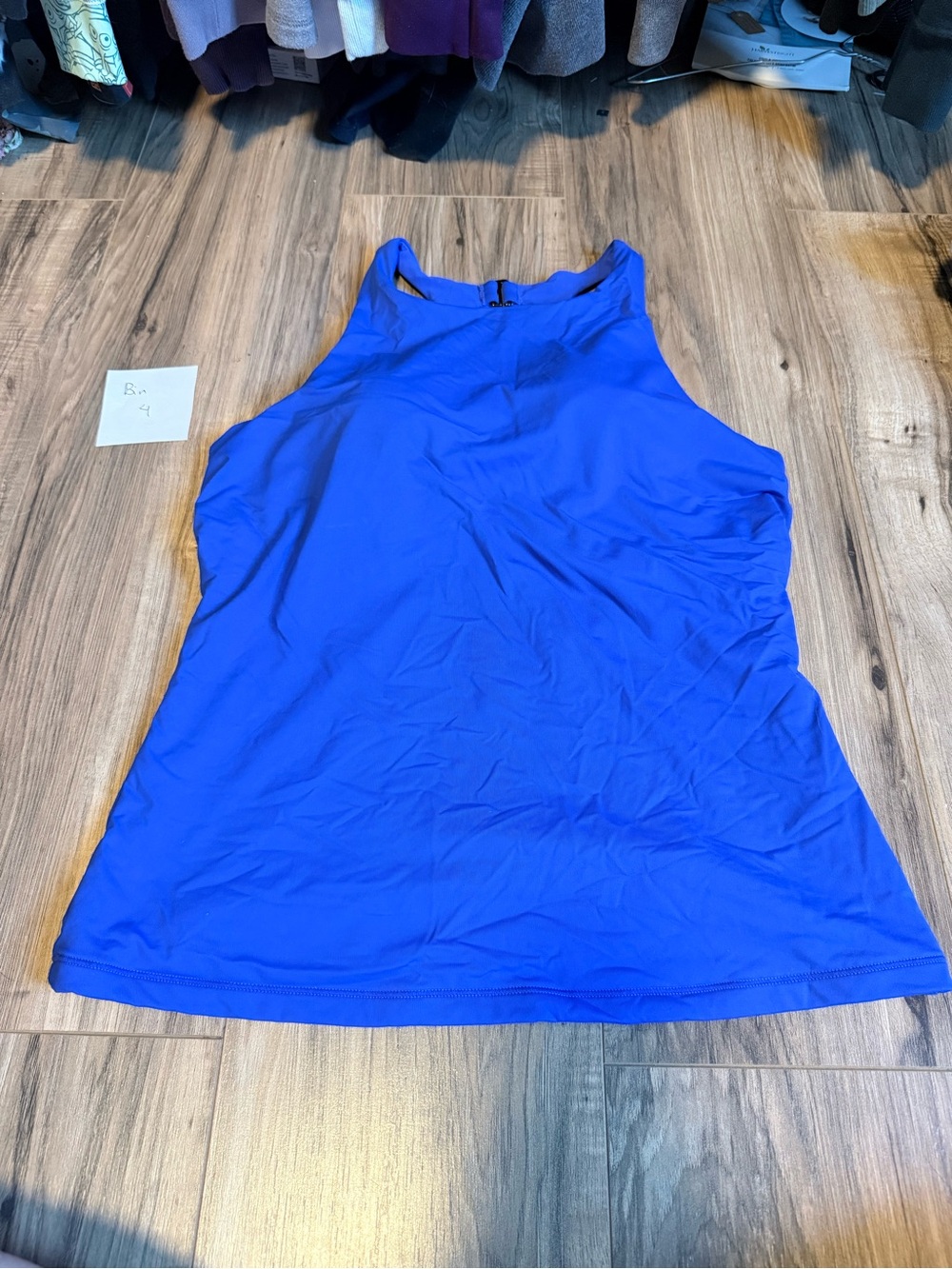 Athleta High-Neck Swim Tankini Top | Royal Blue | 38D/DD | Racerback